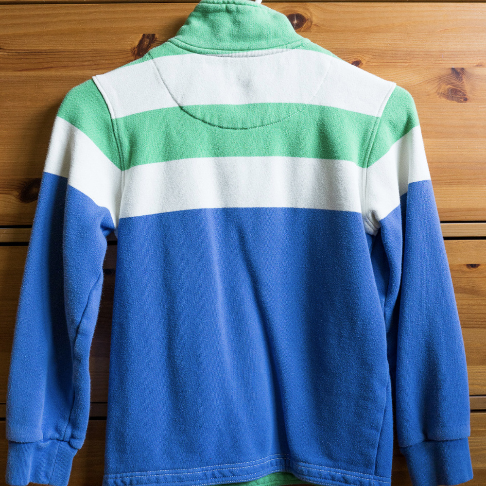 Mini Boden HalfZip Blue Colorbloc Sweater - 9/10Yr - Picture 2 of 6